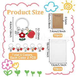 10 llavero de aleación de esmalte de 5 colores con forma de flor&nbsp;KEYC-PH01595