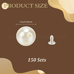 150 set di bottoni in plastica imitazione perla&nbsp;KY-GA0001-46B