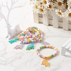 Braccialetti elasticizzati fatti a mano con perline di argilla polimerica per bambini&nbsp;BJEW-JB06625