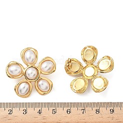 Blume 304 Edelstahl Kunststoff Imitation Perle Ohrstecker für Frauen&nbsp;EJEW-G444-04G