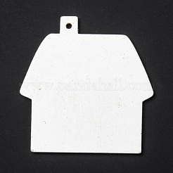 Gros pendentifs en bois peint à la bombe sur le thème de noël&nbsp;WOOD-L011-A02