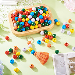 240pcs 6 couleurs perles en bois naturel&nbsp;WOOD-TA0002-74A