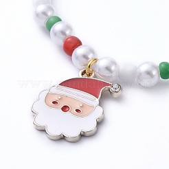 Weihnachten Thema Stretch Charm Armbänder&nbsp;BJEW-JB05239-M