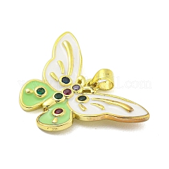 Ciondoli in vero ottone placcato oro 18k con micro pavé di zirconi&nbsp;KK-R159-08B-G