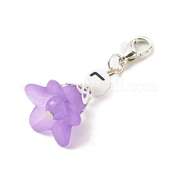 Decoración colgante acrílico transparente flor esmerilada&nbsp;HJEW-JM00628-01