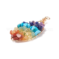 3 pièces 3 couleurs chakra pierre précieuse naturelle puce gros pendentifs&nbsp;PALLOY-JF01662