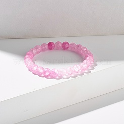 Bracelet extensible en perles de verre craquelées rondes de couleur bonbon de 8 mm pour fille et femme&nbsp;BJEW-JB07180