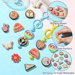 26 pièces 13 styles de perles en plastique pvc sur le thème de la paix&nbsp;PVC-CJ0001-02