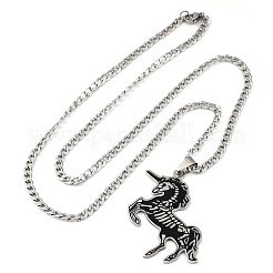 201 collane con ciondolo in acciaio inossidabile&nbsp;LS-NJEW-C066-13P