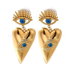 Pendientes colgantes de acero inoxidable 304 con esmalte&nbsp;EJEW-G422-05G