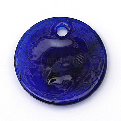 Handgemachte bösen Blick lampwork großen Anhänger&nbsp;LAMP-R134-50mm-01