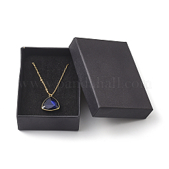 Collane con pendente in vetro a triangolo&nbsp;NJEW-JN02610-M