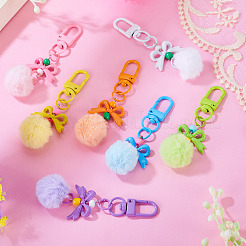 7 Stück 7 Farben Pu-Leder Pompom Ball Anhänger Dekorationen&nbsp;HJEW-TA0001-44