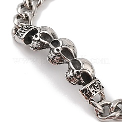 304 Edelstahl Wikinger Totenkopf Gliederkettenarmbänder für Herren&nbsp;BJEW-B096-49C