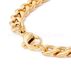 Bracelet gourmette en acier inoxydable 304 avec placage ionique (IP) et maillons en barre pour hommes et femmes&nbsp;X-BJEW-F428-01B-G