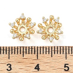 Tappi di perline in zirconia cubica trasparente micro pavé in ottone&nbsp;KK-U045-05G