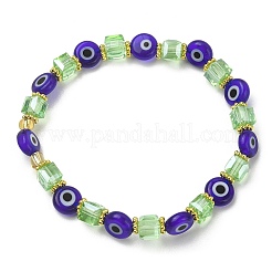 Ensemble de bracelets extensibles en perles d'agate et de chalumeau à bandes naturelles&nbsp;BJEW-JB09616-03