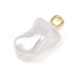 Colgantes de perlas de imitación de latón y plástico ABS&nbsp;PL-CBAFE9C-04