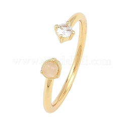 Anillos abiertos de acero inoxidable 304 con micropavé de circonita cúbica&nbsp;RJEW-P175-04G