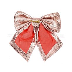 Décorations de noël à pendentif avec gros nœud papillon et paillettes en plastique&nbsp;AJEW-S088-04E