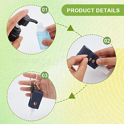 4 flacone di disinfettante per le mani in plastica bicolore con rivestimento in pelle PU&nbsp;KEYC-CL0001-04A