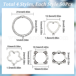 200 Stück 4 Stile S tibetischen Stil Legierung Perlenrahmen&nbsp;TIBEB-SC0001-20