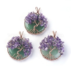 Gros pendentifs de pierre naturelle et synthétique mixte&nbsp;G-G771-B
