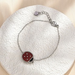 Braccialetti con ciondolo a catena in acciaio inossidabile 304 per donna&nbsp;BJEW-U024-02P
