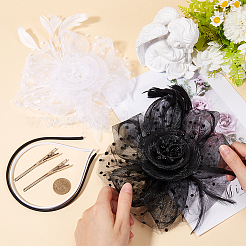 2 Satz 2 Farben Damen Fascinator Hut&nbsp;OHAR-GF0001-38