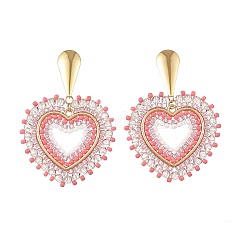 Perle de verre perles dangle boucles d'oreilles&nbsp;EJEW-MZ00768