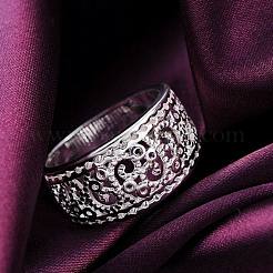 Vintage elegante Mode Stil Messing aushöhlen Metallringe&nbsp;RJEW-EE0002-006P-D
