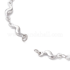 2 bracelet à maillons ondulés en acier inoxydable 304&nbsp;AJEW-JB01303