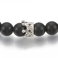 Braccialetti elasticizzati in roccia lavica sintetica&nbsp;ZIRC-T006-24P-01