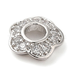 Cappucci con micro pavé di perline di zirconi cubici con placcatura in ottone&nbsp;KK-M248-11P