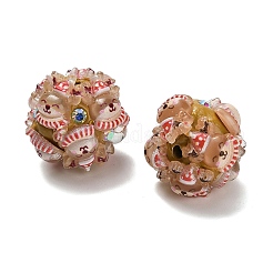 Weihnachtsmotiv Polymer Clay Strassperlen mit Harz&nbsp;X-RESI-Z045-01E