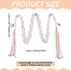 Fiori da polso in legno composito con cordino di cotone per matrimonio&nbsp;HJEW-ME00157