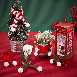 30 Stück 3 Stil Mini Weihnachten gestreiften Strickschal&nbsp;DIY-NB0008-79