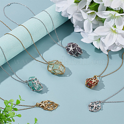 6 stücke 6 arten 304 edelstahl seestern leere macrame beutel anhänger halskette machen&nbsp;NJEW-AR00003