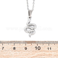 Collane con ciondolo in acciaio inossidabile 304 a forma di serpente&nbsp;NJEW-M096-03P