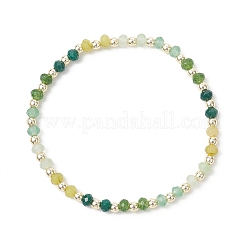 Pulseras elásticas con cuentas de jade natural de Malasia teñido y hematita sintética para mujer&nbsp;BJEW-JB13069-03