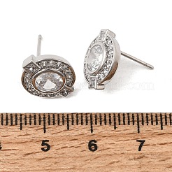 Boucles d'oreilles en laiton avec zircone cubique de micro pave&nbsp;EJEW-G471-05P