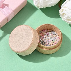 1 runde Geschenkbox zur Schmuckaufbewahrung aus Buchenholz mit Deckel&nbsp;CON-YW0001-85