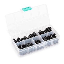 340 Stück 4 Größen synthetische schwarze Steinperlenstränge&nbsp;G-LS0001-10