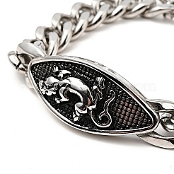 Bracciale in acciaio inossidabile 304 anti-ossidazione con maglie a rombo e leopardo con catene a maglie per uomo e donna&nbsp;BJEW-E009-20P