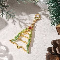 3 pz di decorazioni natalizie con semi di vetro e pendenti in lega&nbsp;HJEW-MZ00312