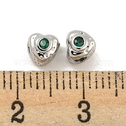 Perle di zirconi cubici trasparenti in micro pavè di ottone&nbsp;KK-G490-17P-01