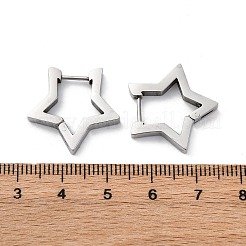 Pendientes de aro con forma de estrella de acero inoxidable 304 que no se deslustran&nbsp;X-STAS-H156-05P