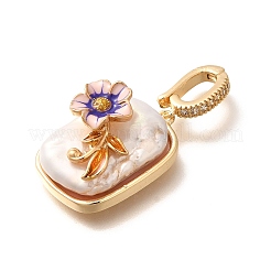 Pendentifs en laiton avec micro pavé de zircone cubique&nbsp;KK-R212-03G-01