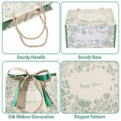 Geschenktaschen aus Papier mit Blumendruck&nbsp;ABAG-WH0044-82B