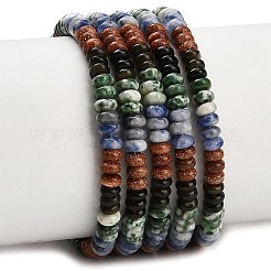 Colliers de perles en jaspe naturel à taches vertes et bleues&nbsp;GG-CBA1E0E-01A